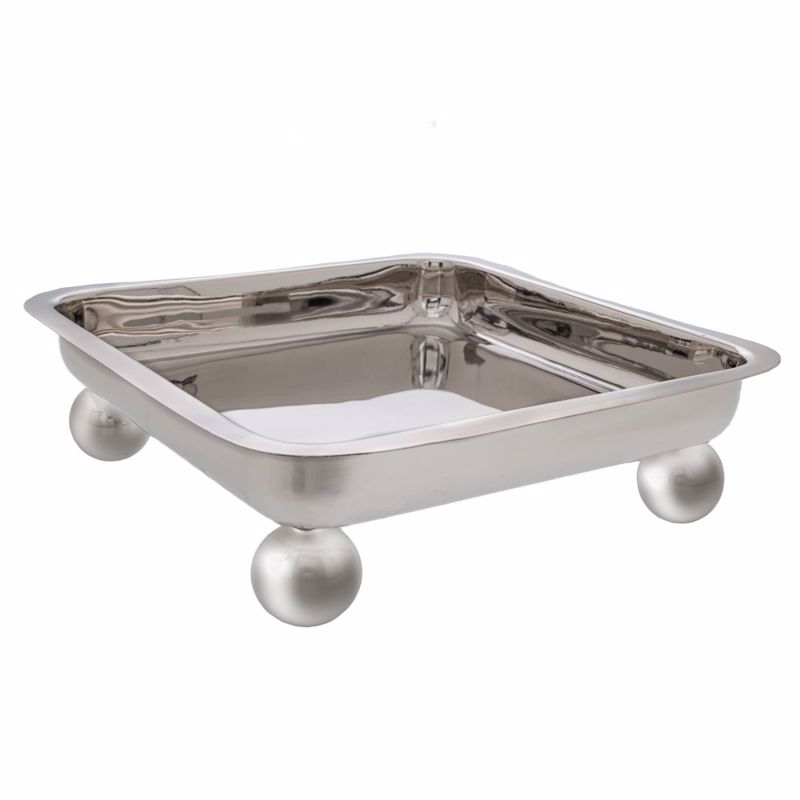 Διακοσμητικά Επιτραπέζια agiovlasitishome - ΣΗΜΑΝΤΙΚΟ: Σε περίπτωση διαφοράς τιμής από το κατάστημα ισχύει παντα και μόνο η τιμή του καταστήματος Iliadis Δίσκος Μεταλλικός Ασημί με Στρογγυλά Πόδια 28x2